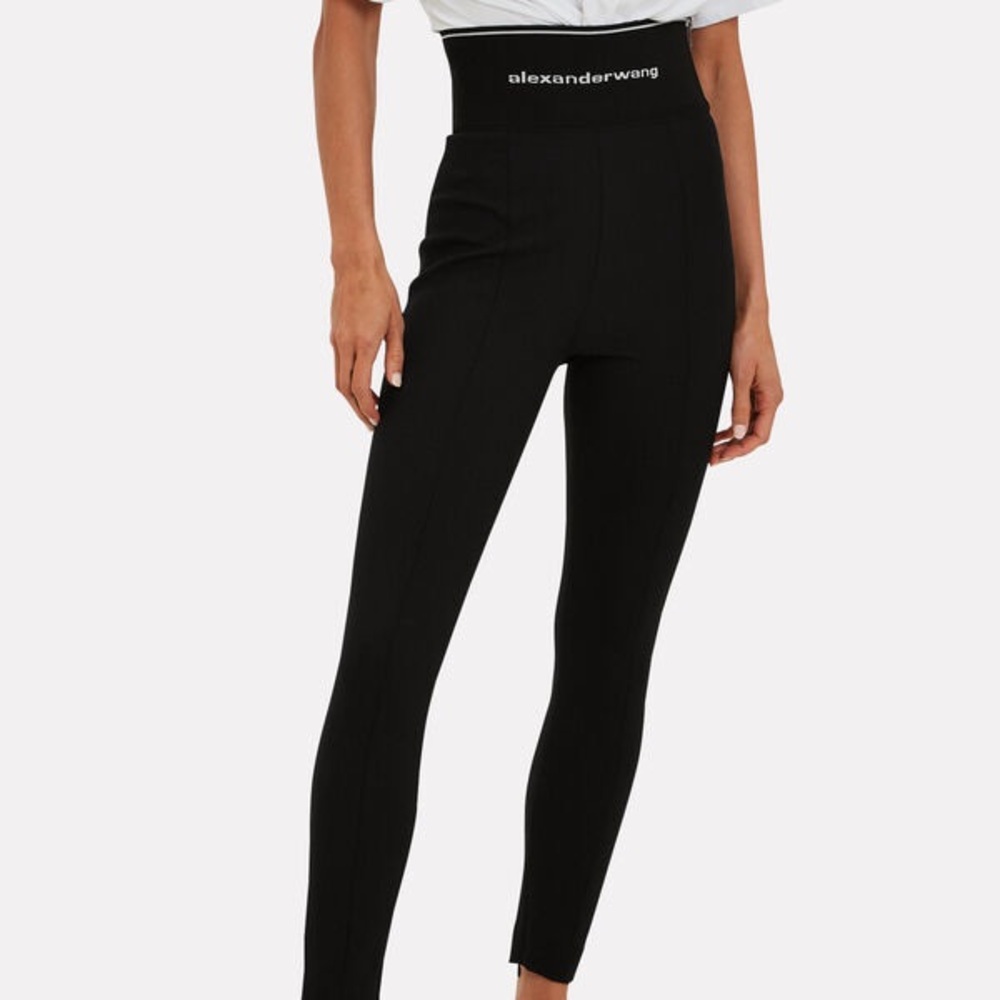 Alexander Wang Stretch Twill Wool Logo Pants